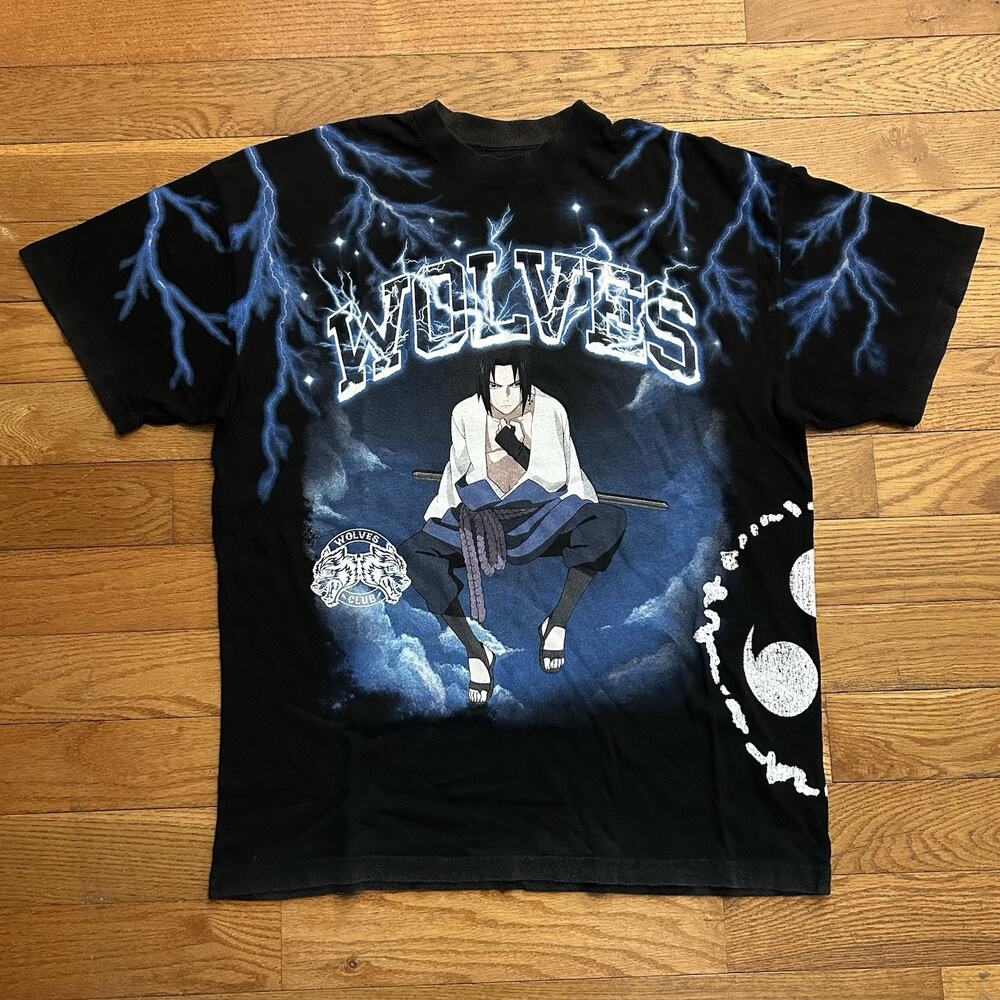 Darc Sport x Naruto Shippuden Sasuke Wolves Lightning Tee Shirt 935/1000 Medium